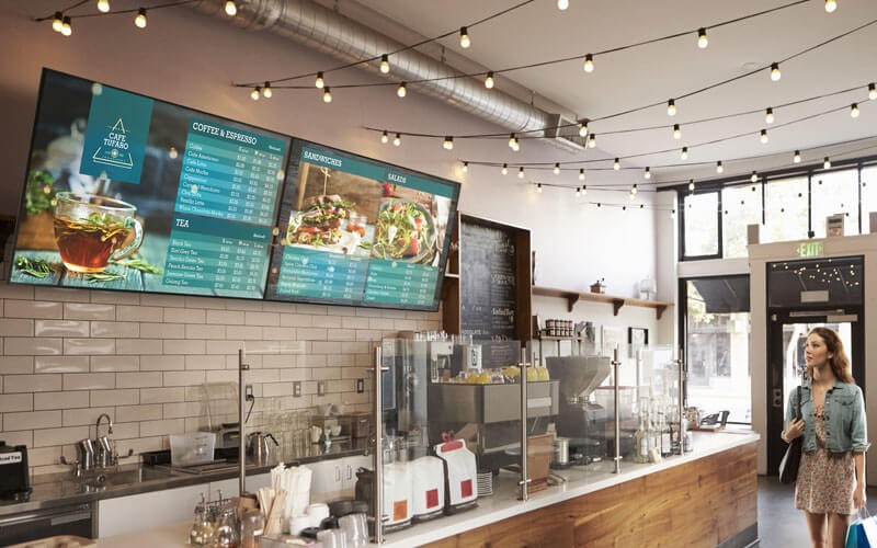 Samsung monitors and TVs to provide graphics Samsung digital signage display indoor retail