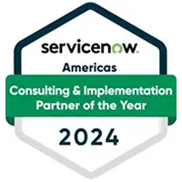 2024 ServiceNow Consulting and Implementation Partner of the Year award badge