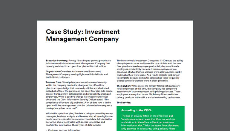 case study for investment management