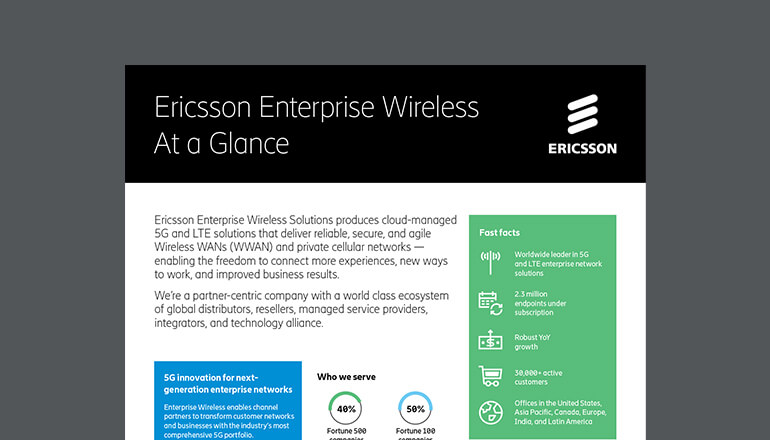 Article Ericsson Enterprise Wireless at a Glance Image