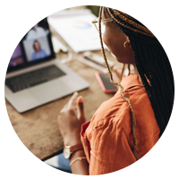 Remote worker in a Cisco Webex meeting