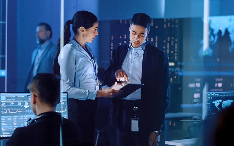 Prepare for what’s out there. tech team using tablet computer