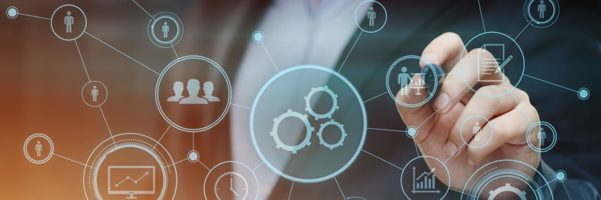 Improving Worker Safety Through Industrial IoT Abstract concept of smart manufacturing, man in front of tool