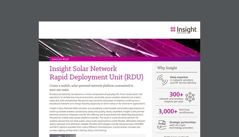 Insight Solar Network Rapid Deployment Unit (RDU) Asset available to download below