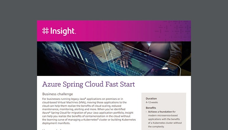Azure Spring Cloud Fast Start Thumbnail of solution brief available to download below