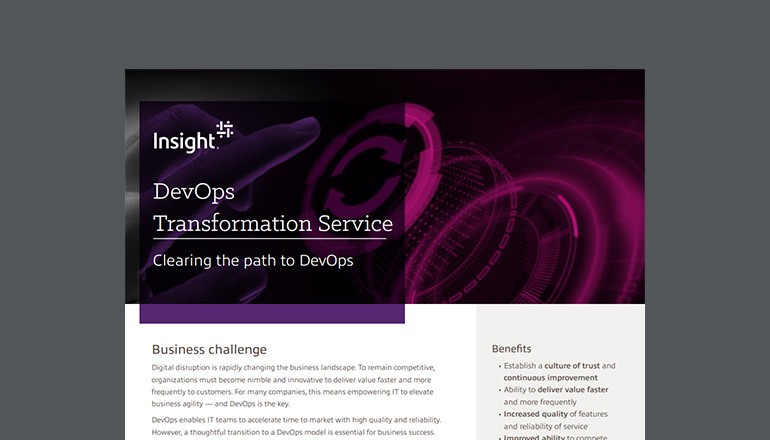 DevOps Transformation Service Thumbnail of solution brief available to download below