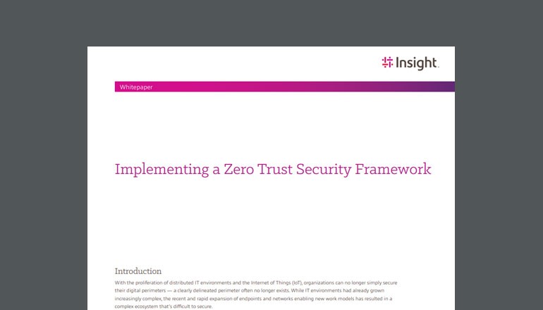 Implementing a Zero Trust Security Framework Thumbnail of guide available to download below
