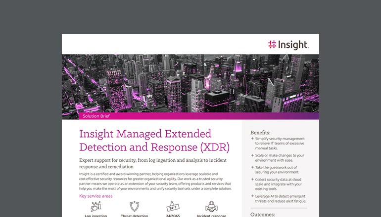 Insight Managed Extended Detection and Response (XDR) Thumbnail of asset available to download below