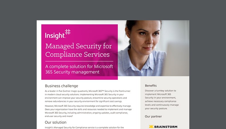 Managed Security for Compliance Thumbnail of solution brief available to download below