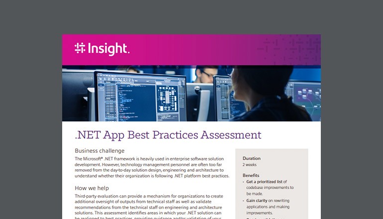 .NET App best practices in our assessment Thumbnail of asset available to download below