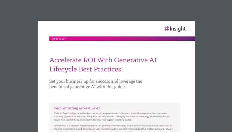 Accelerate ROI With Generative AI Lifecycle Best Practices Thumbnail of asset available to download below