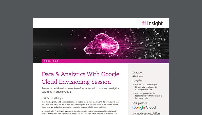 Data & Analytics With Google Cloud Envisioning Session Thumbnail of asset available to download below