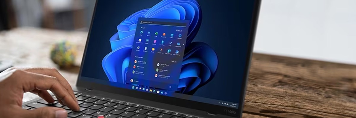 Lenovo and Windows 11 productivity with insight User using Lenovo device with Windows 11