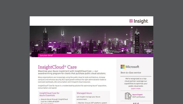 InsightCloud Care for Azure Solution Brief Thumbnail of asset available to download below