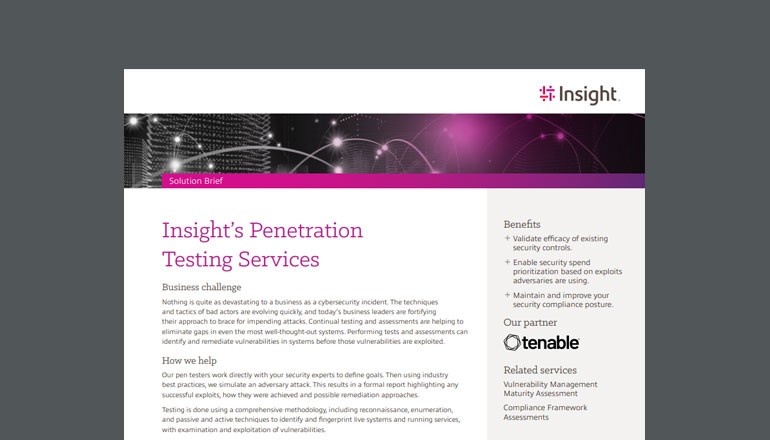Insight’s Penetration Testing Services Thumbnail of asset available to download below