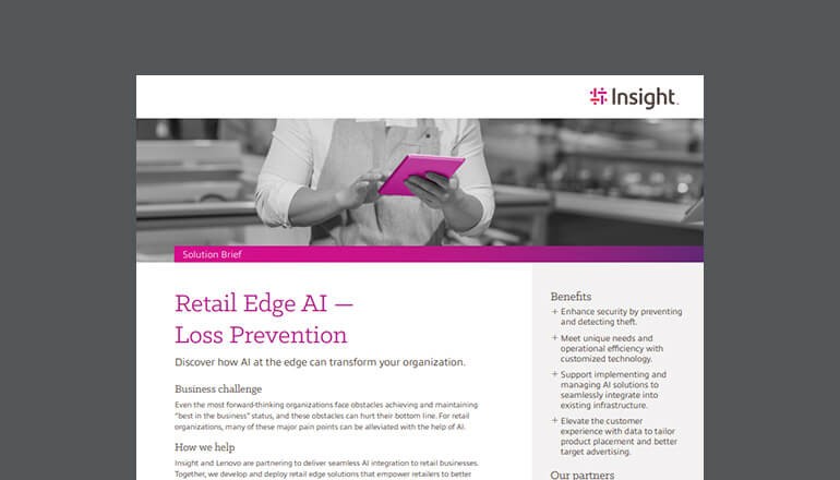 Retail Edge AI — Loss Prevention solution brief Thumbnail of asset available to download below. AI for retail; edge AI, retail loss prevention