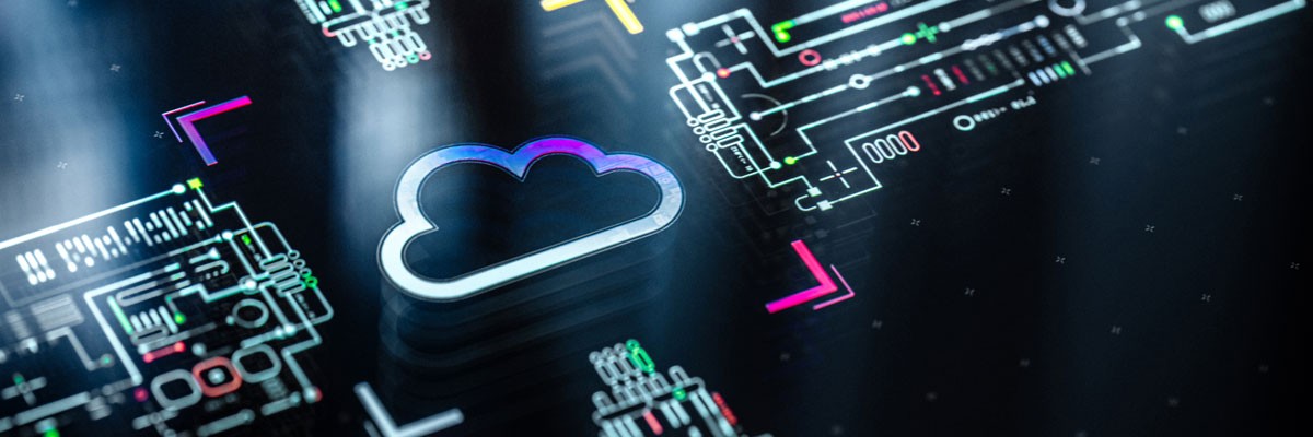 Merge best-of-breed offerings from top cloud providers Abstract graphic of cloud on a motherboard