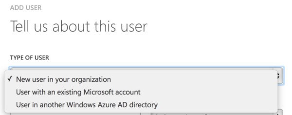 Select the type of user the administrator is View of the type of user dropdown from administration settings