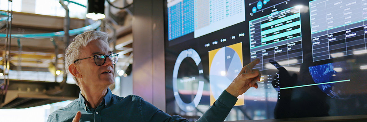 The importance of data for generative AI Data person pointing at graph