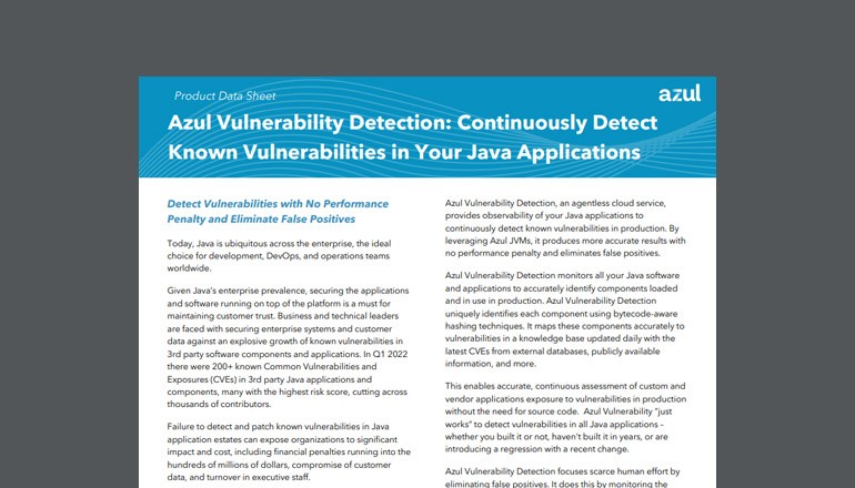Azul Vulnerability Detection Azul Vulnerability Detection thumbnail