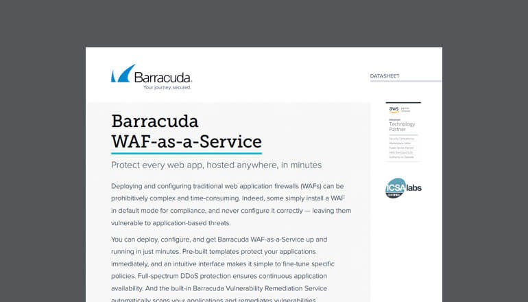 Barracuda WAF-as-a-Service for AWS Thumbnail of asset available to download below