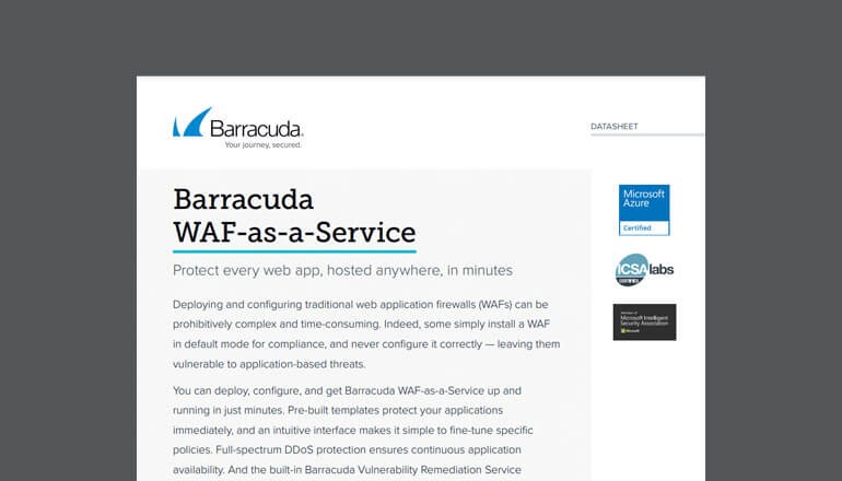 Barracuda WAF-as-a-Service for Azure Thumbnail of asset available to download below