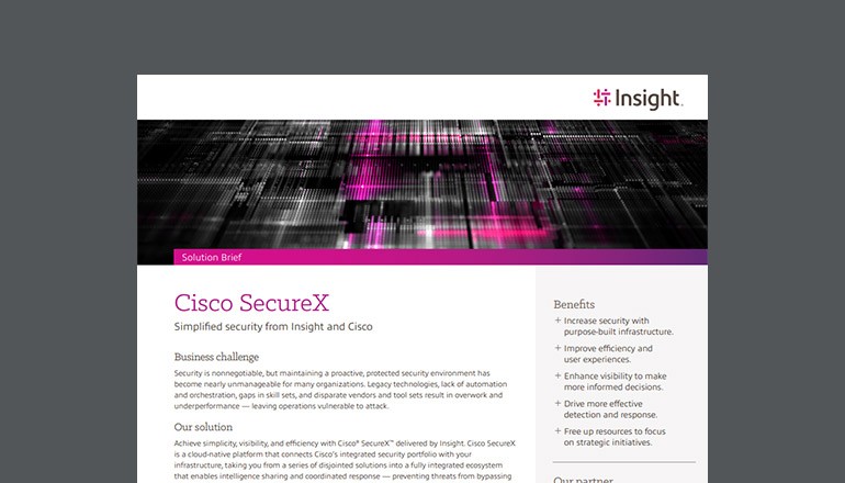 Cisco SecureX Thumbnail of solution brief available to download below