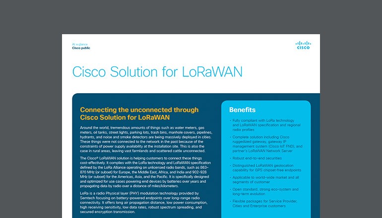 Cisco Solution for LoRaWAN Thumbnail of asset available to download below