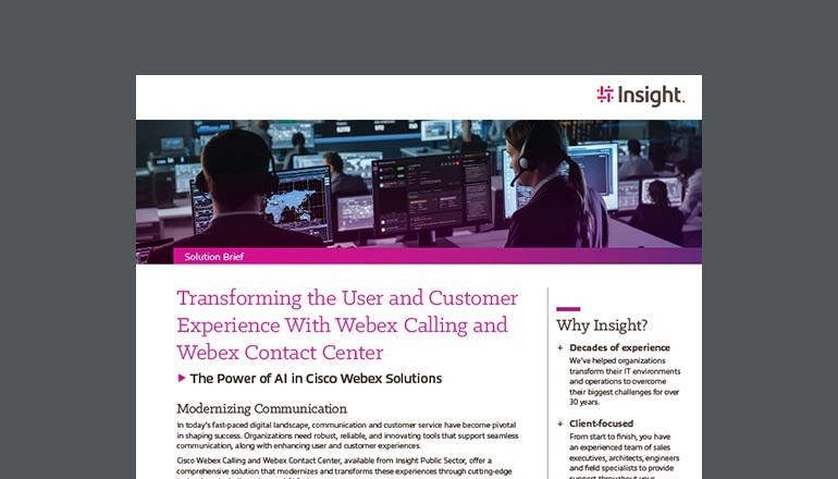 Transforming the User and Customer Experience With Webex Calling and Webex Contact Center Thumbnail of asset available to download below