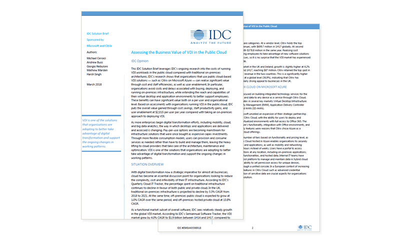 Assessing the Value of VDI in the Cloud Cover image of Assessing the Value of VDI in the Cloud