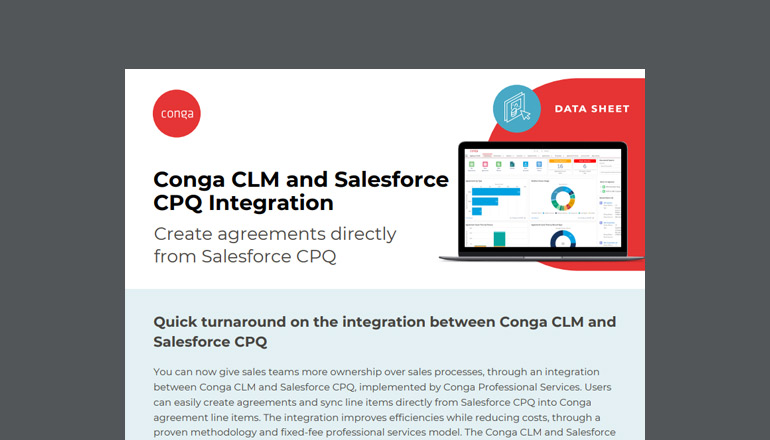 Conga CLM and Salesforce CPQ integration Conga CLM and Salesforce CPQ integration thumbnail