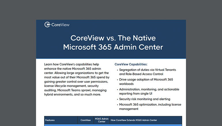 CoreView vs. Native Microsoft 365 Admin Center Thumbnail of asset available to download below