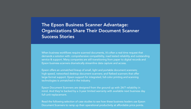 The Epson Business Scanner Advantage The Epson Business Scanner Advantage thumbnail