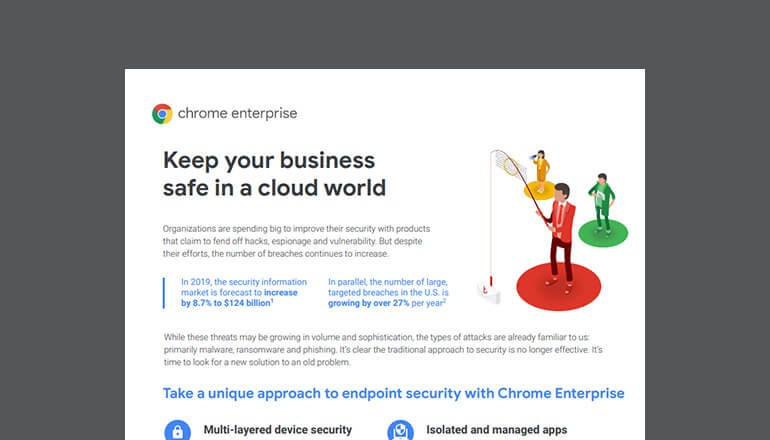 Keep Your Business Safe in a Cloud World Thumbnail of solution brief available to download below