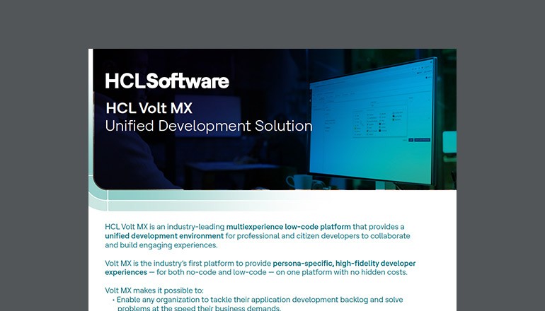 HCL Volt MX Unified Development Solution Asset available to download below