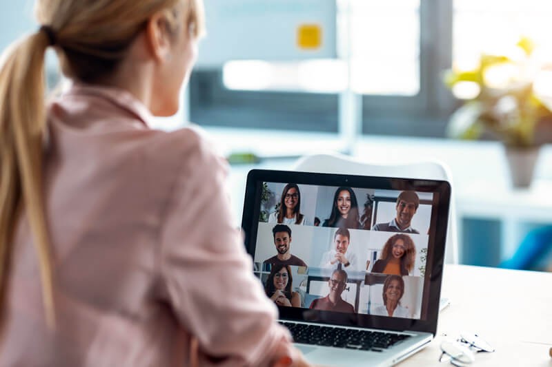 Equip employees to excel in the new normal Businesswoman on video conference call from home