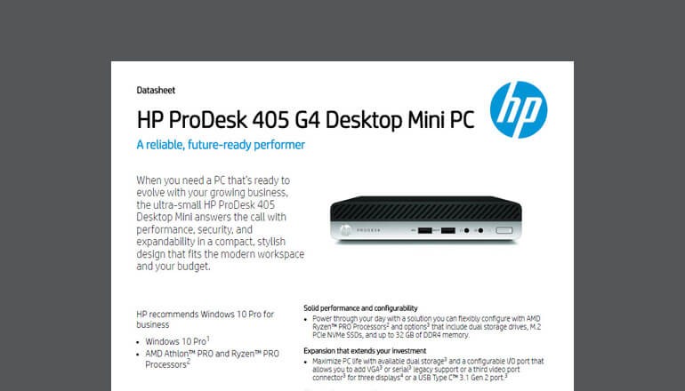 hp desktop computer prodesk 405 g4