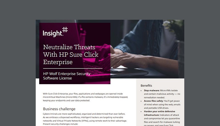 Neutralize Threats With HP Sure Click Enterprise Thumbnail of asset available to download below