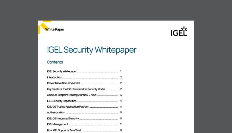 IGEL Security Whitepaper Thumbnail of asset available to download below