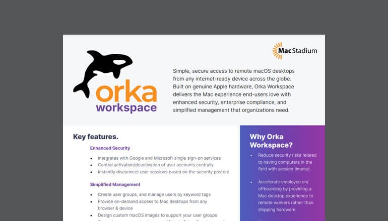 Orka Workspace Thumbnail image of MacStadium asset available to download below