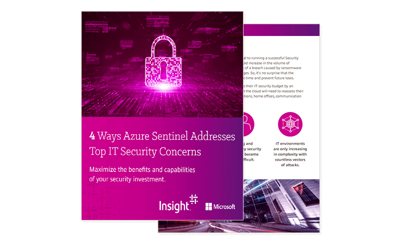 4 Ways Azure Sentinel Addresses Top IT Security Concerns Thumbnail of asset available by registering to download