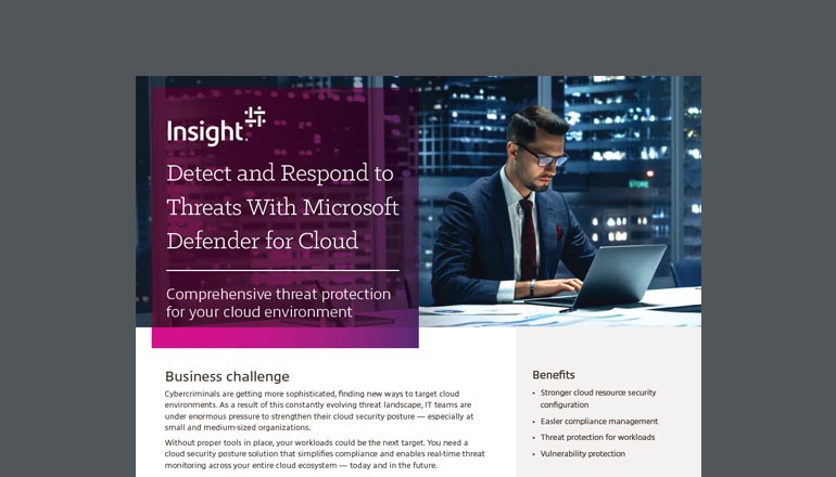 Detect and Respond to Threats With Microsoft Defender for Cloud Thumbnail of datasheet available to download below