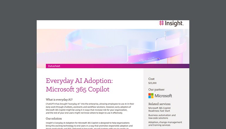 Everyday AI Adoption for Microsoft 365 Copilot Program Thumbnail of datasheet available to download below
