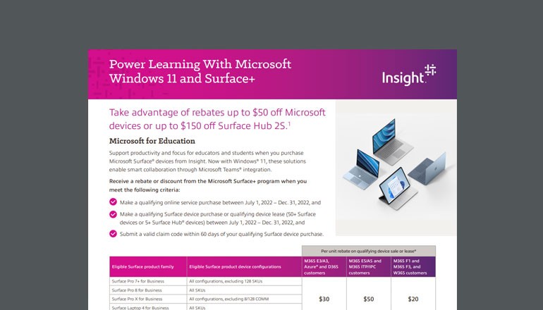 Get Learning With Microsoft Windows 11 and Surface Thumbnail of asset available to download below