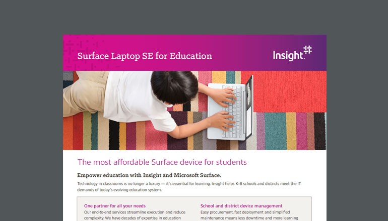 Surface Laptop SE for Education Thumbnail of datasheet available to download below