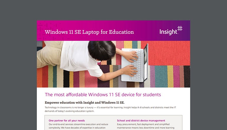Windows 11 SE Laptop for Education Thumbnail of datasheet available to download below