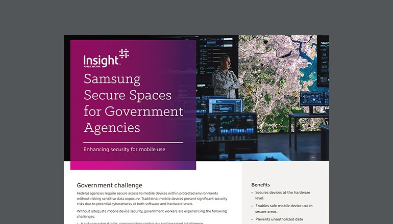 Samsung Secure Spaces for Federal Agencies Thumbnail of datasheet available to download below