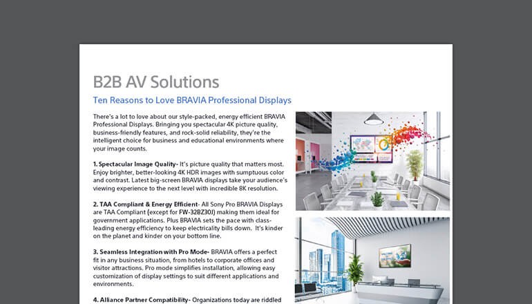 Ten Reasons for Sony BRAVIA Displays Ten Reasons for Sony BRAVIA Displays cover page