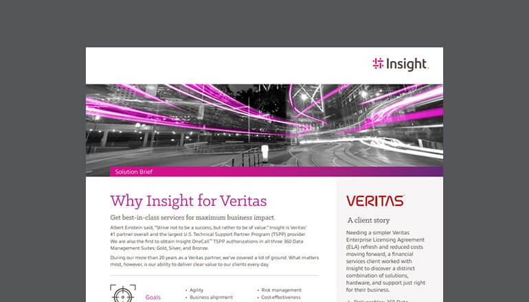 Why Insight for Veritas solution brief Thumbnail of asset available to download below