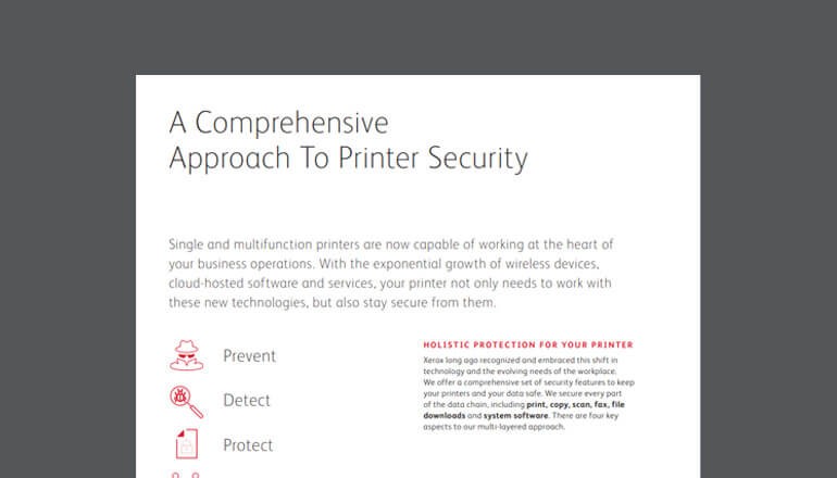 A Comprehensive Approach to Printer Security Thumbnail of datasheet available to download below